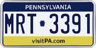 PA license plate MRT3391