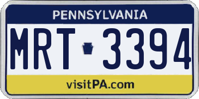 PA license plate MRT3394