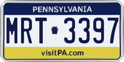 PA license plate MRT3397