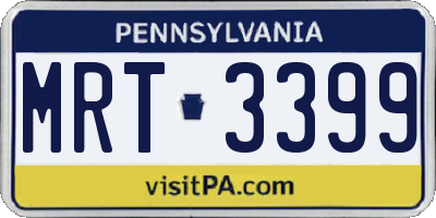 PA license plate MRT3399