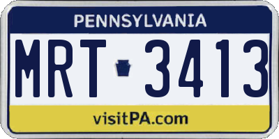 PA license plate MRT3413