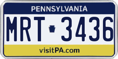 PA license plate MRT3436