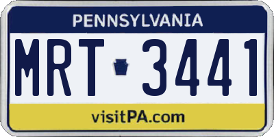 PA license plate MRT3441