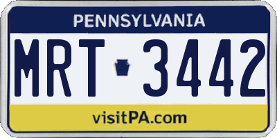 PA license plate MRT3442