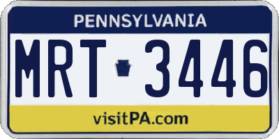 PA license plate MRT3446