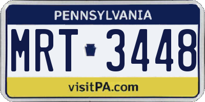 PA license plate MRT3448