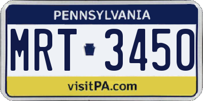 PA license plate MRT3450