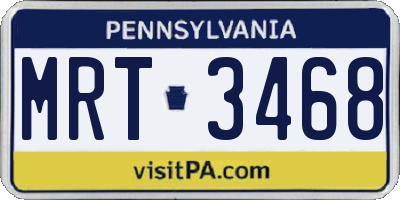 PA license plate MRT3468