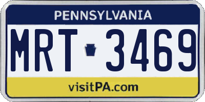 PA license plate MRT3469