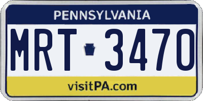 PA license plate MRT3470