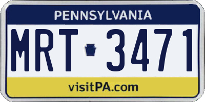 PA license plate MRT3471