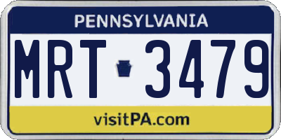 PA license plate MRT3479