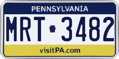 PA license plate MRT3482