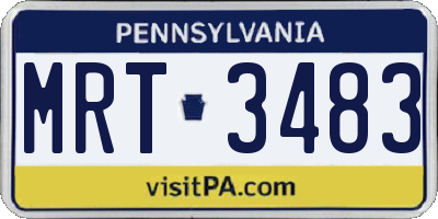 PA license plate MRT3483