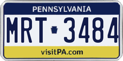 PA license plate MRT3484