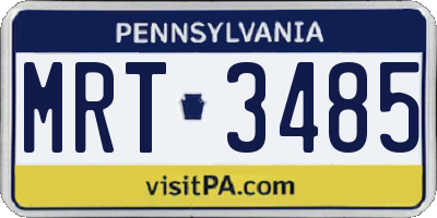 PA license plate MRT3485