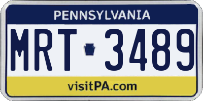 PA license plate MRT3489