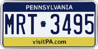 PA license plate MRT3495