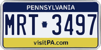 PA license plate MRT3497