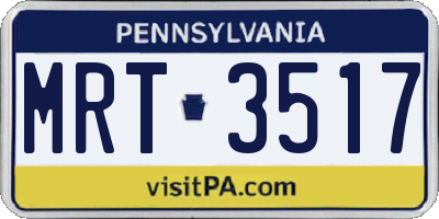 PA license plate MRT3517