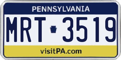 PA license plate MRT3519