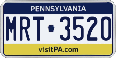 PA license plate MRT3520