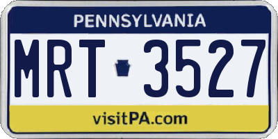 PA license plate MRT3527