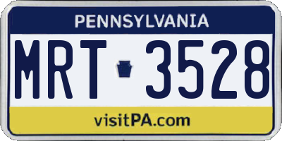 PA license plate MRT3528
