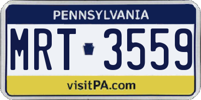 PA license plate MRT3559