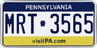 PA license plate MRT3565