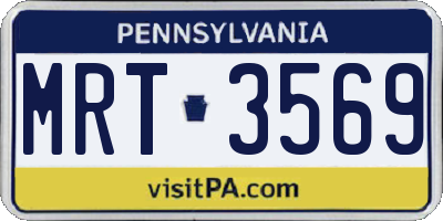PA license plate MRT3569