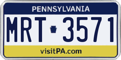 PA license plate MRT3571