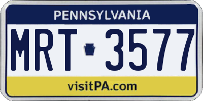 PA license plate MRT3577