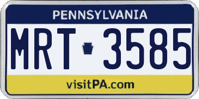 PA license plate MRT3585