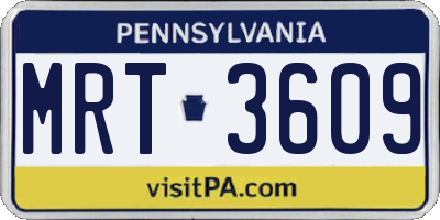 PA license plate MRT3609
