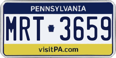 PA license plate MRT3659