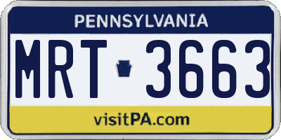 PA license plate MRT3663