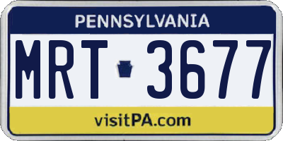 PA license plate MRT3677