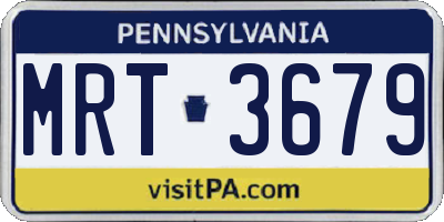 PA license plate MRT3679