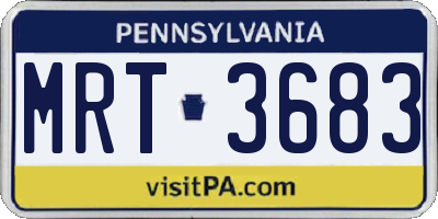 PA license plate MRT3683
