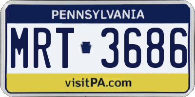 PA license plate MRT3686