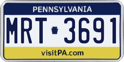 PA license plate MRT3691