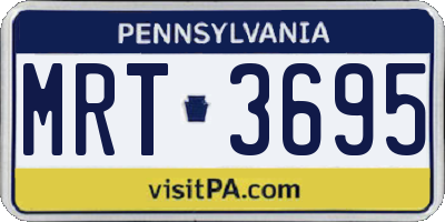 PA license plate MRT3695