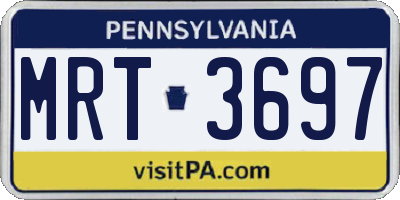 PA license plate MRT3697