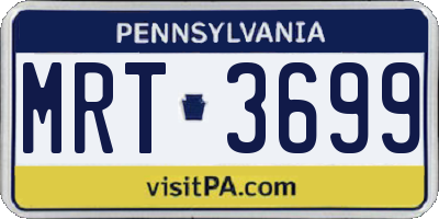 PA license plate MRT3699