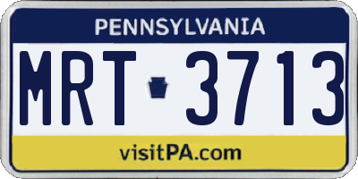 PA license plate MRT3713