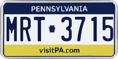 PA license plate MRT3715