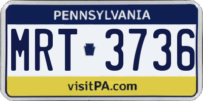 PA license plate MRT3736