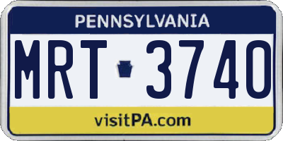 PA license plate MRT3740