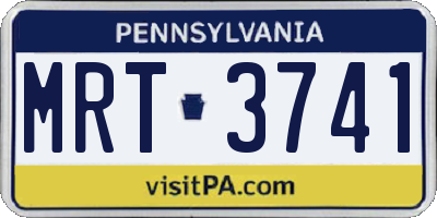 PA license plate MRT3741